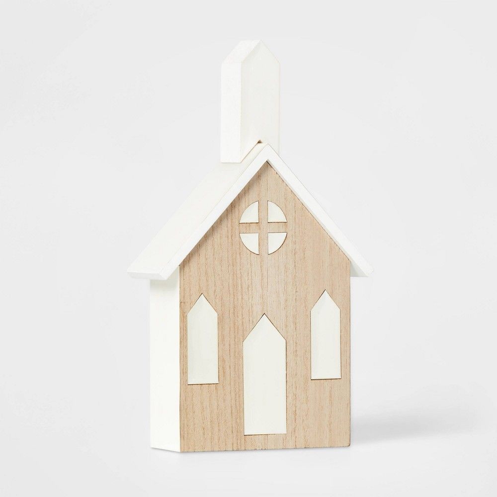 Wood & Enamel Church Decorative Figurine White - Wondershop | Target