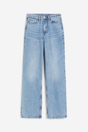 Wide Ultra High Jeans - Ultra high waist - Long - Light denim blue - Ladies | H&M US | H&M (US + CA)