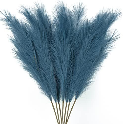 Amazon.com: ZIFTY 7-Pcs 38"/3.1FT Faux Pampas Grass Large Tall Fluffy Artificial Fake Flower Boho... | Amazon (US)