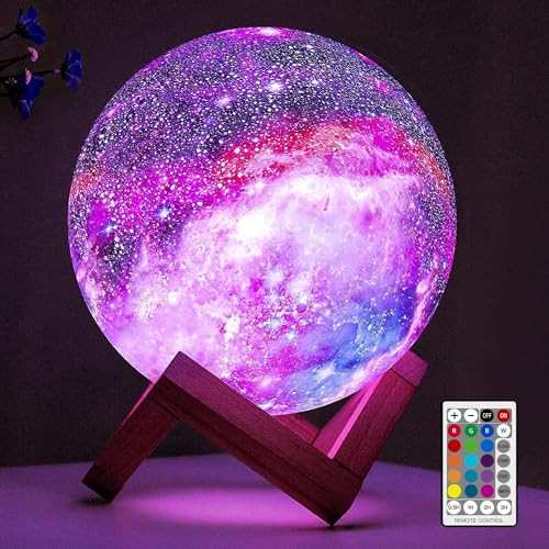 BRIGHTWORLD Moon Lamp Galaxy Lamp 5.9 inch 16 Colors LED 3D Moon Light, Remote & Touch Control Mo... | Amazon (US)