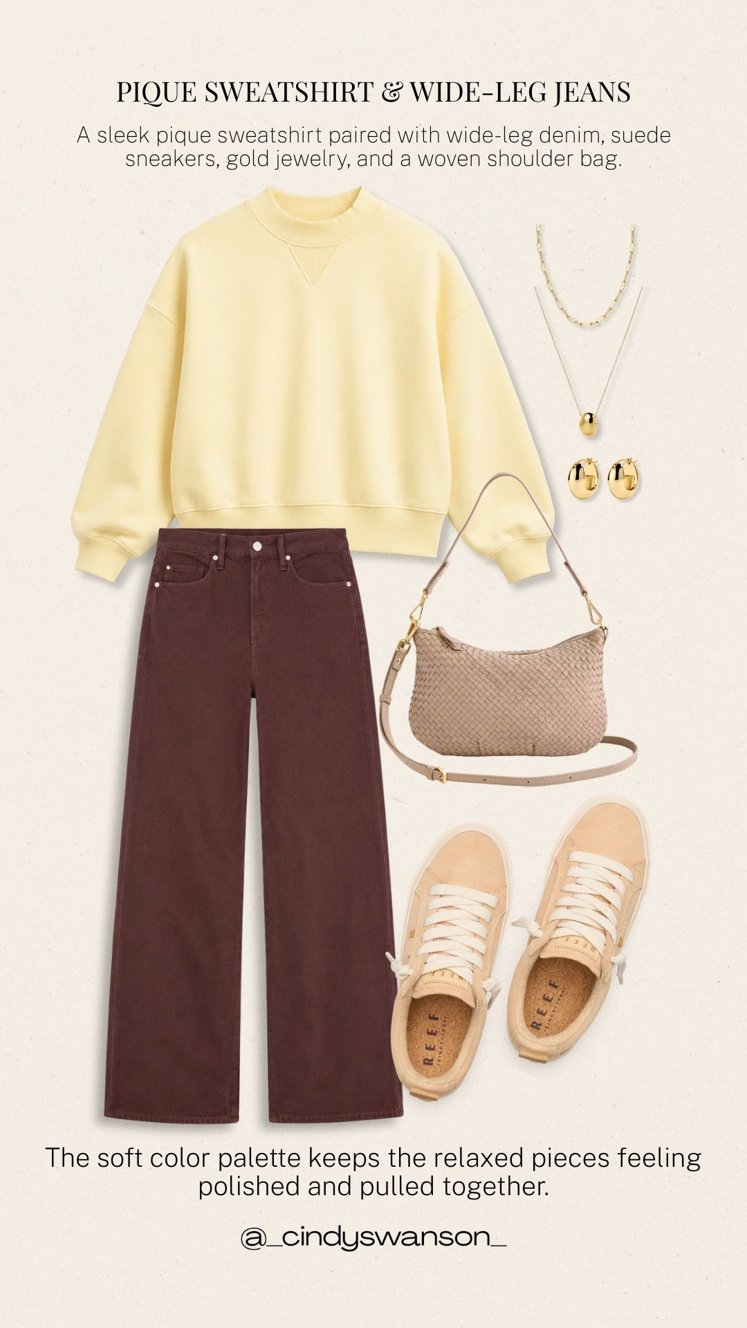 This soft yellow piqué sweatshirt is such an easy way to add color to a neutral wardrobe. I paired it with dark brown wide-leg jeans and suede sneakers for a comfortable, polished look that works beautifully for everyday wear.

💡 LTK MADE EASY
❤️ Heart = Support my posts!
🔖 Save = Get sale & restock alerts
📋 Lists = Keep favorites organized
📲 Share = Send lists and products to a friend. Hello, Christmas List!
💬 Comment = Ask me anything about what I’m wearing.:-)

#LTKOver40 #LTKootd #LTKTravel