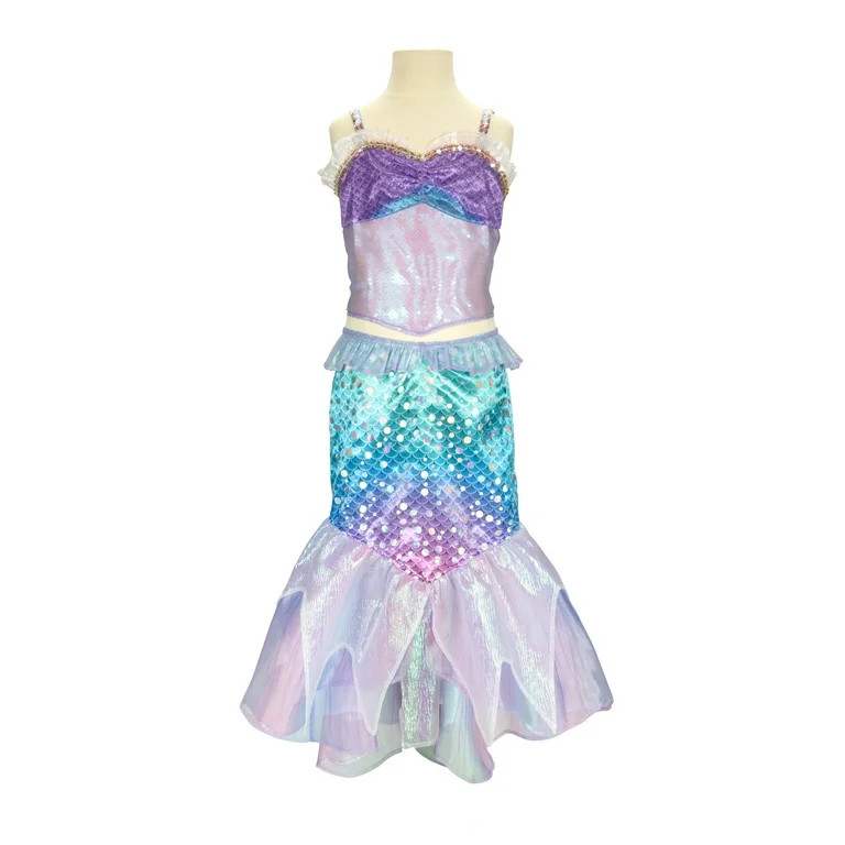 Disney Little Mermaid Ariel Two Piece Mermaid Deluxe Multicolored Fashion Dress Inspired by the M... | Walmart (US)