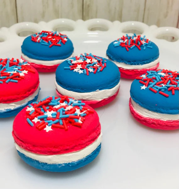 Faux Patriotic Macaroon, Summer Decor, Tiered Tray Decor, 4th of July Macaroon | Etsy (US)