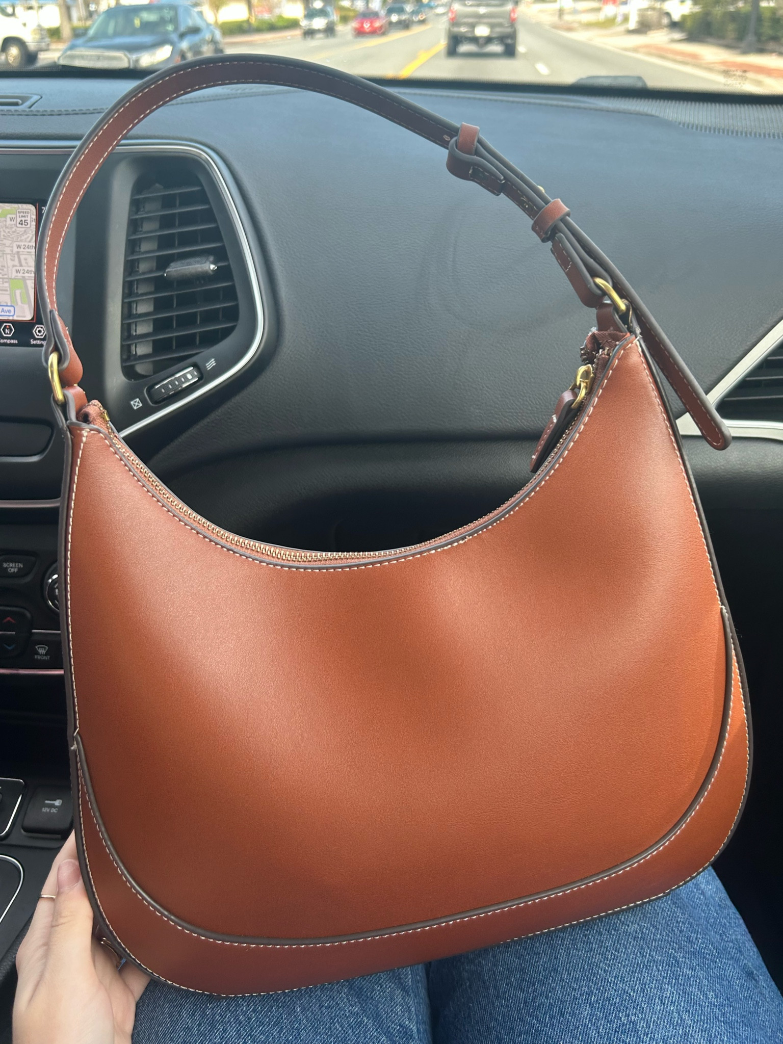 Shoulder bag, brown leather bag, everyday bag, 

#LTKSeasonal #LTKfindsunder100 #LTKitbag