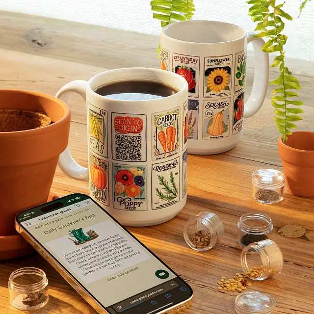 Gardener's Daily Interactive QR Mug | UncommonGoods