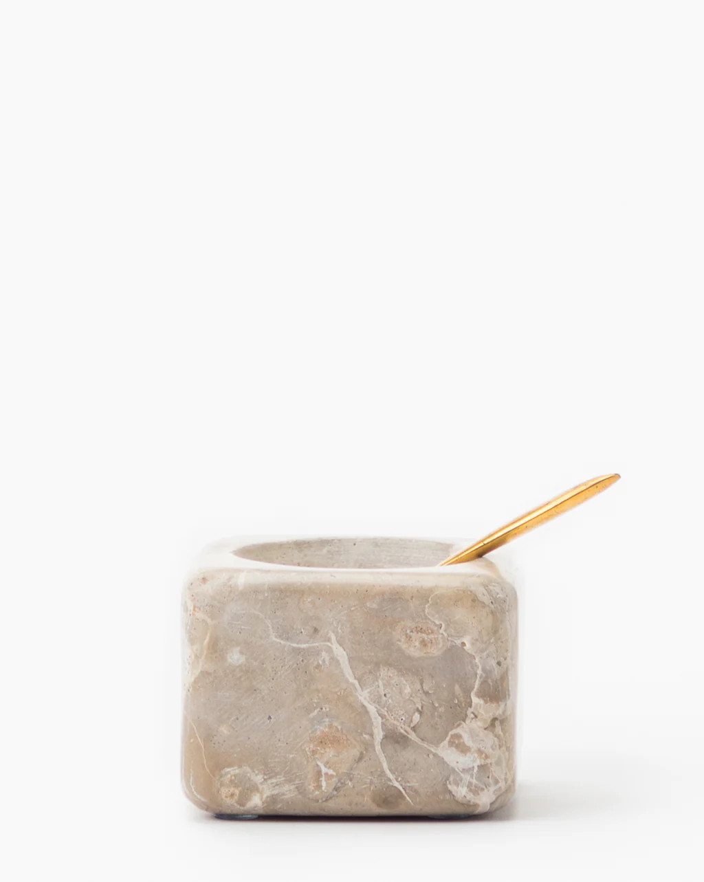 Sandstone Pinch Pot with Brass Spoon | McGee & Co.