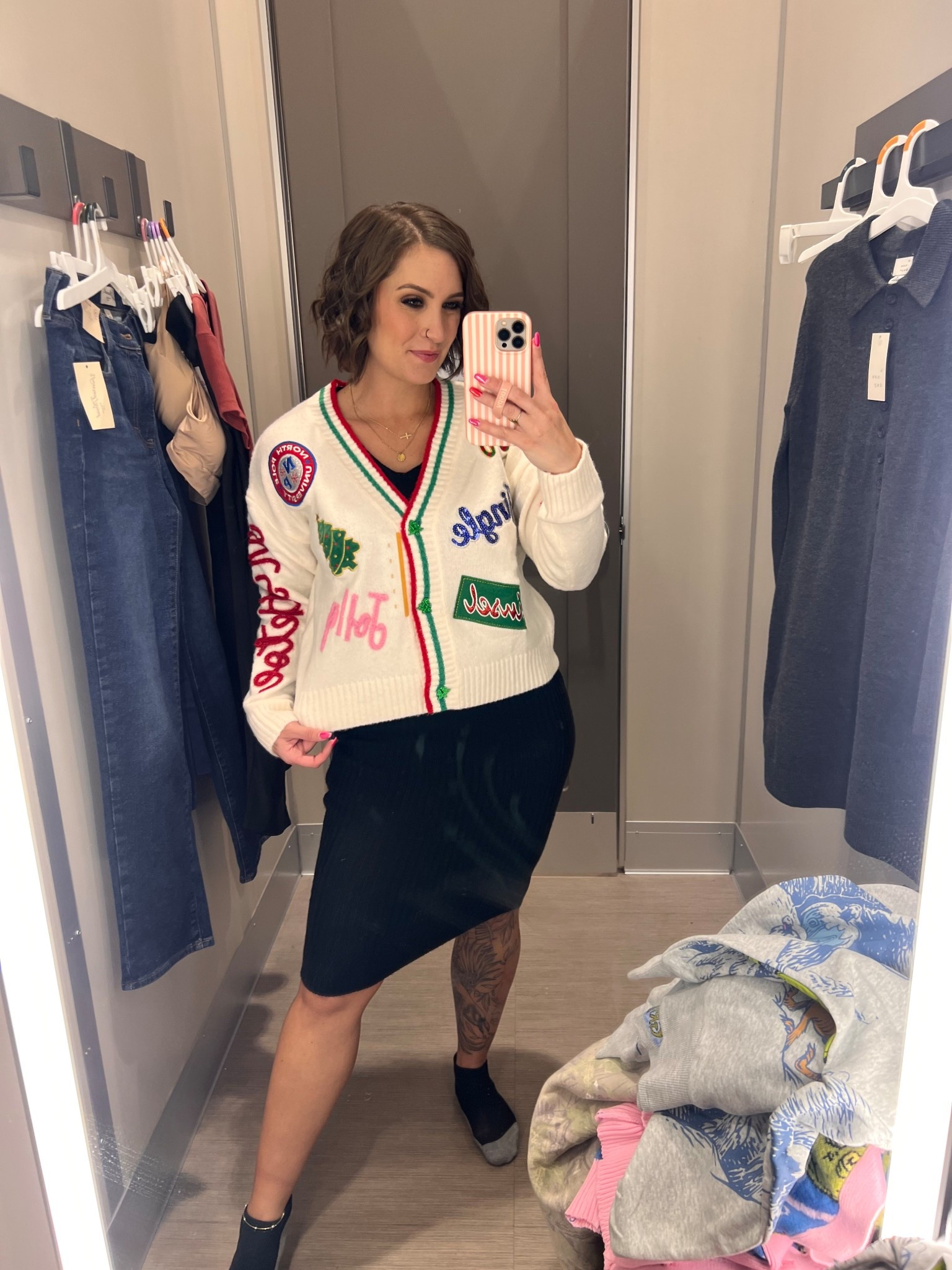 I love this patchwork cardigan. I’m wearing a small. It’s so soft and comfy! Has Christmas tree buttons! 😍😍. 

Christmas, Christmas outfit, Christmas sweater, sweater weather, Christmas cardigan, Alicia Bice, does it come in pink blog 

#LTKSeasonal #LTKHoliday #LTKFindsUnder50