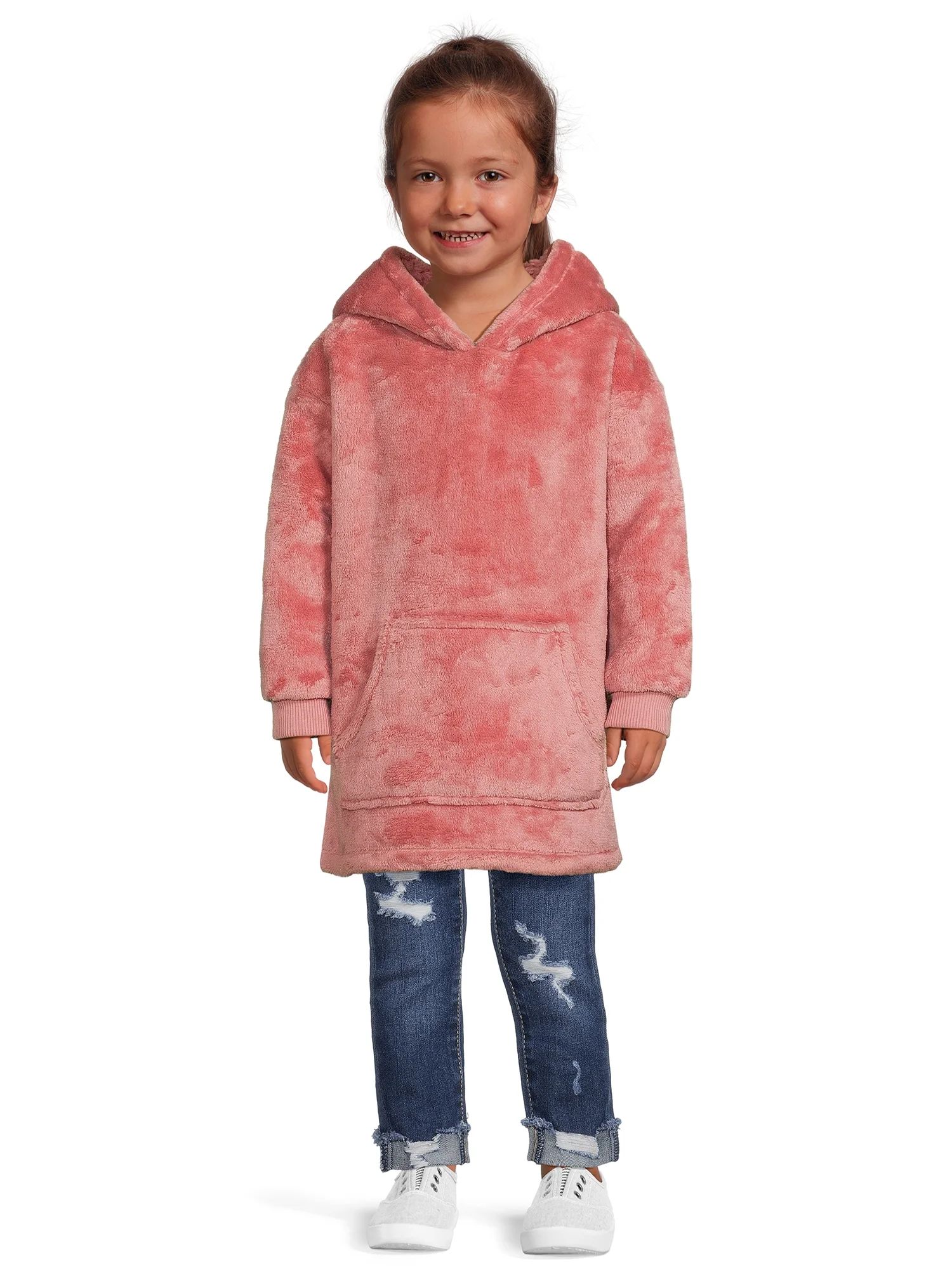 Wonder Nation Toddler Unisex Faux Sherpa Snugget Hoodie, Sizes 12M-5T | Walmart (US)