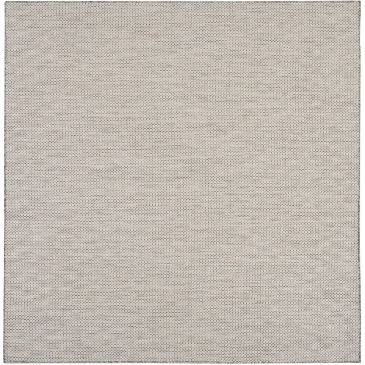 Nourison 10' x 10' Courtyard Modern Easy Care Flatweave Indoor Outdoor Square Rug Ivory Silver | Target