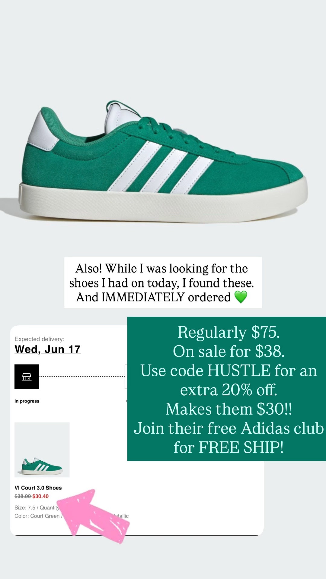 Scored these adidas for $30!! They’re on major sale + use code HUSTLE for an extra 20% off. If you sign up for their free adidas club, you get FREE SHIP too!

#LTKSaleAlert #LTKmomlife