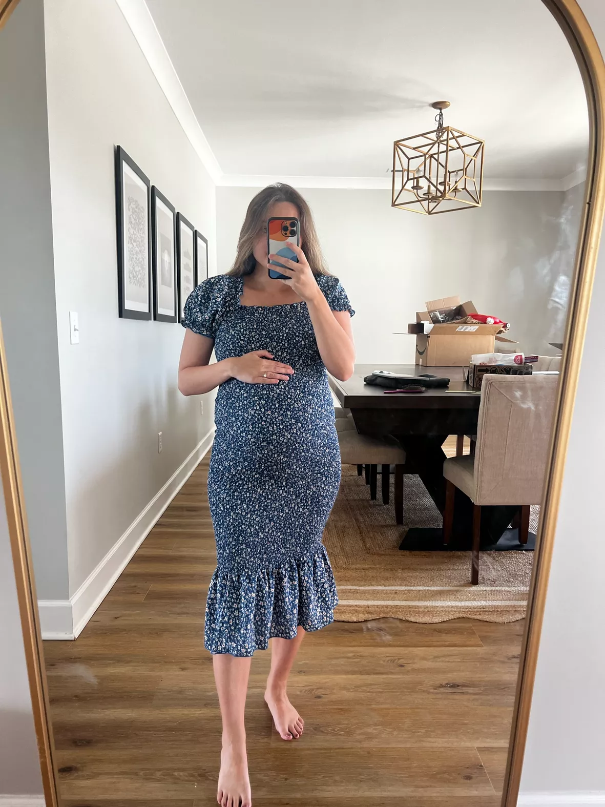 amazon maternity dress OUGES Fall Maxi Dresses Long Sleeve Wrap V Neck Baby Shower Maternity Clothes 2025(Apricot Floral,S) at Women's Clothing store 27 Best Amazon Maternity Dresses