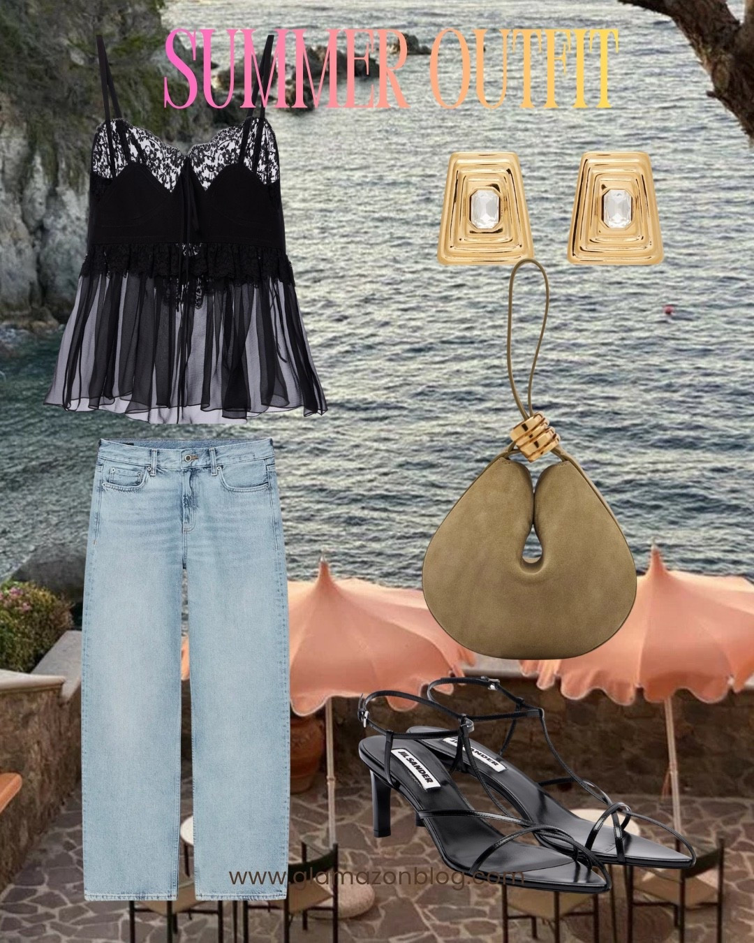 Mytheresa, lace camisole, silk top, suede bag, gold earrings, jil sander heels, black strappy heels, baggy jeans, Zara jeans

#LTKsummer #LTKuk #LTKjeans