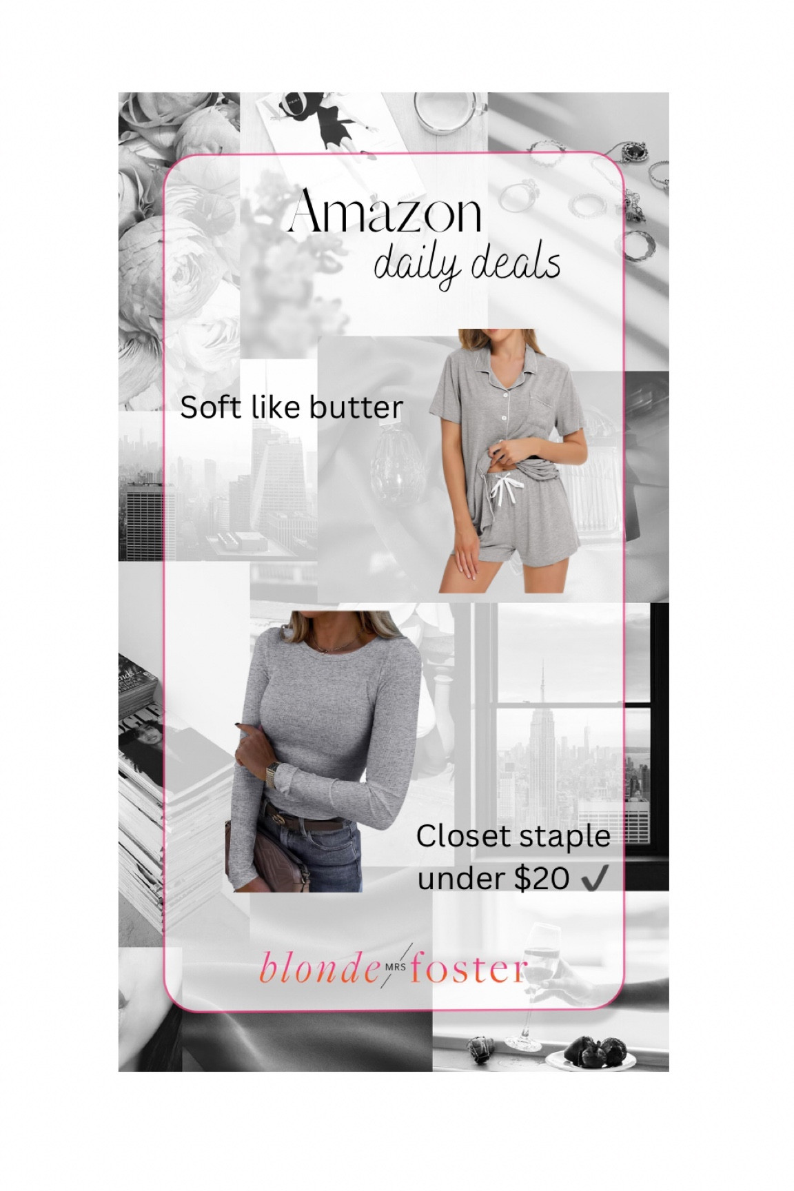 Amazon daily deals
Pajamas
Closet staples 

#LTKFindsUnder50 #LTKSaleAlert