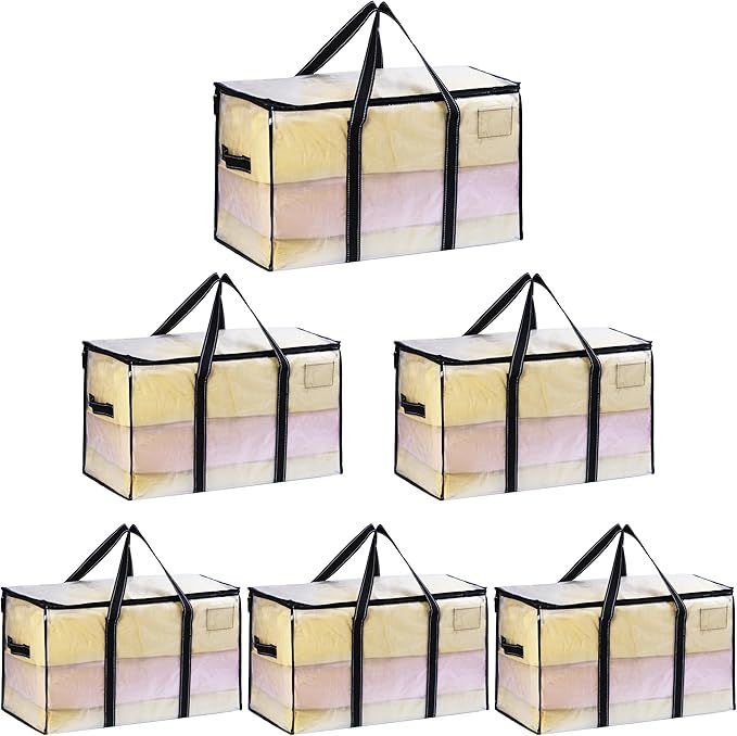 VENO 6 Pack Moving Bags, Moving Supplies, Moving Boxes, College Packing Storage Boxes with Lids A... | Amazon (US)