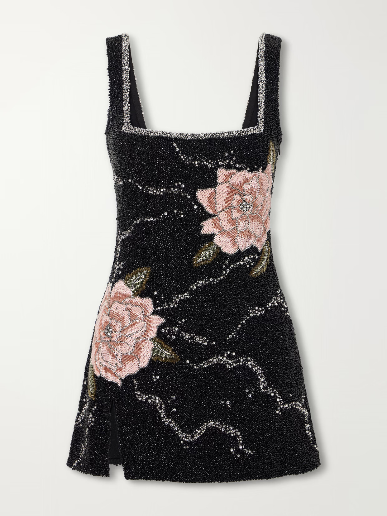 Clio Peppiatt - Peony Embellished Mini Dress - Black | NET-A-PORTER (US)
