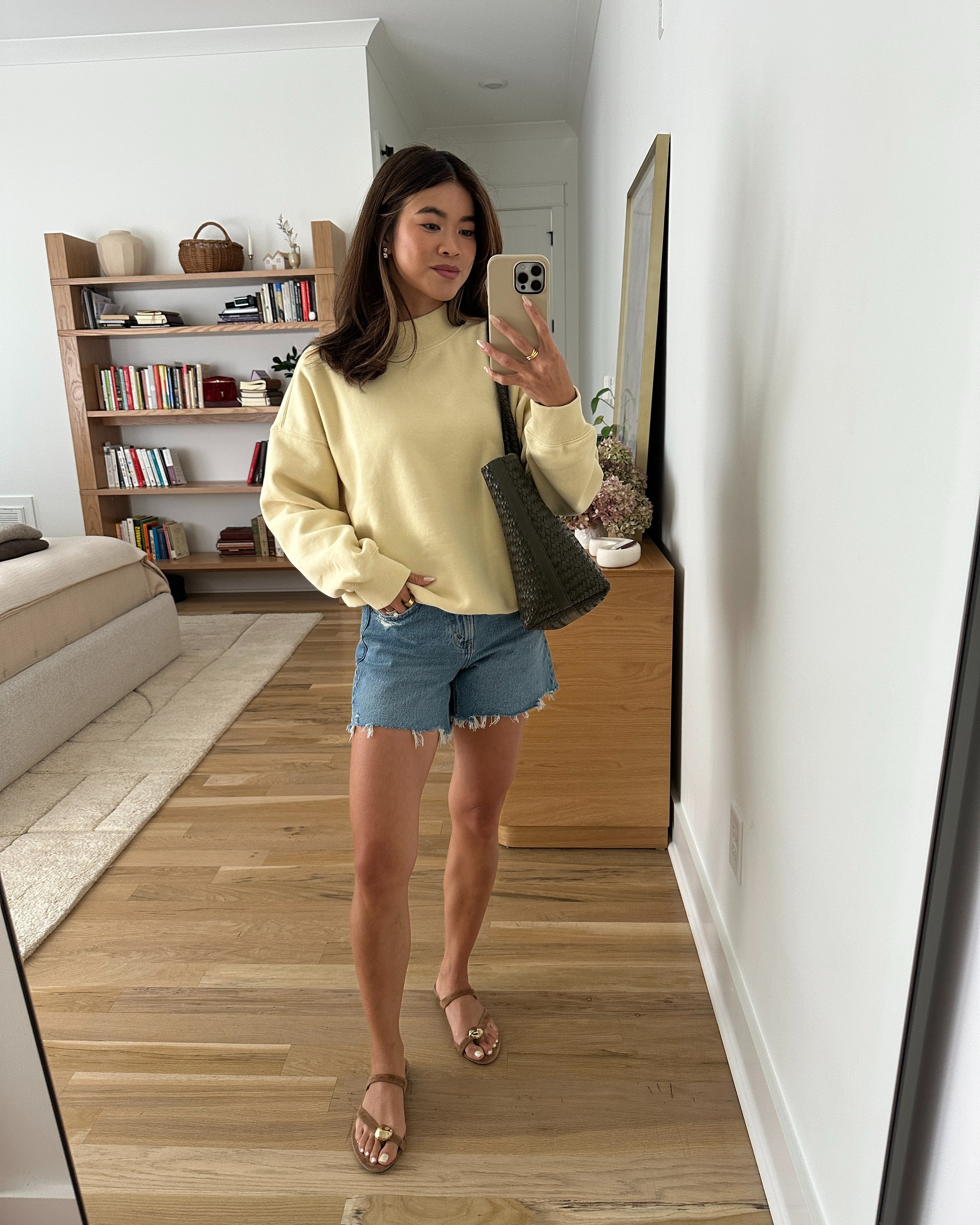 Summer outfit inspo. These @abercrombie high rise denim shorts are the best jeans shorts for summer!

Sizing info:
Abercrombie High Rise Dad short - Size 24 in Medium Destroy 
Abercrombie Sunday Mockneck Crew - size small in Light Yellow

petite fashion, get dressed with me, outfit inspiration, ootd, nashville outfit, Nashville influencer, petite style, vacation style, casual outfits, mom style, petite shorts, spring outfits, spring outfit info, spring shorts, spring outfit idea, spring top, spring bag, spring shoes, summer shorts, summer denim, denim shorts, summer sweatshirt, yellow sweatshirt abercrombie shorts

#LTKootd #LTKSeasonal #LTKPetite