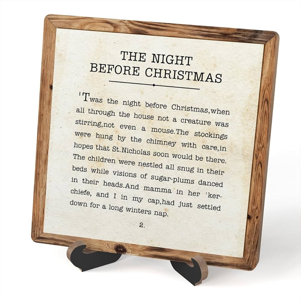 Christmas Desk Decor Sign, Christmas Decorations Indoor, The Night Before Christmas Sign For Home... | Amazon (US)