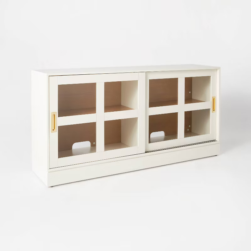 Promontory Sliding Glass TV Stand for TVs up to 64" - Threshold™ designed with Studio McGee | Target