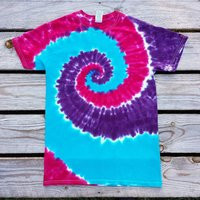 Girls Tie Dye Shirt, 2T 3T 4T, Bright Pink Dark Purple & Blue, Toddler Hippie Kids | Etsy (US)