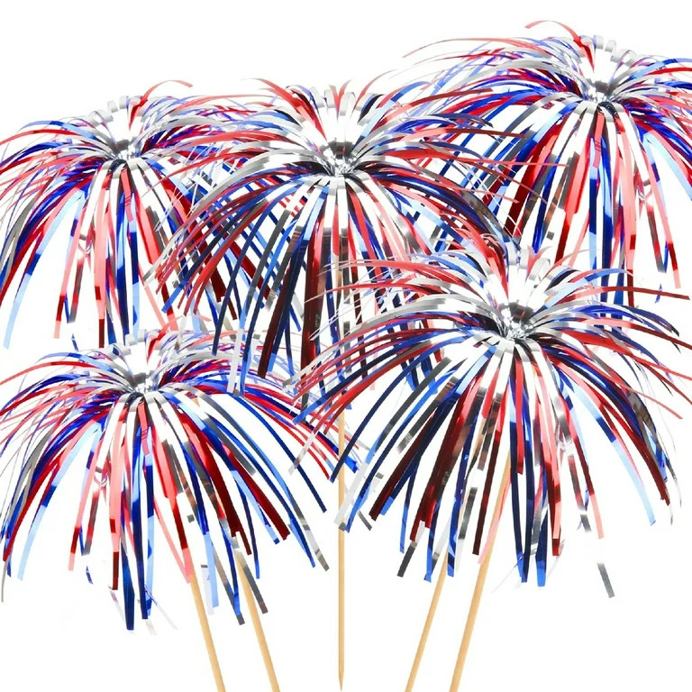 GlTpooo 4th of July Patriotic Decorations Cocktails 4.7 Inch Fireworks Design Red White And Blue ... | Walmart (US)