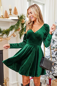 Overlap Collar Long Sleeve Midi DressHOT | Cupshe US