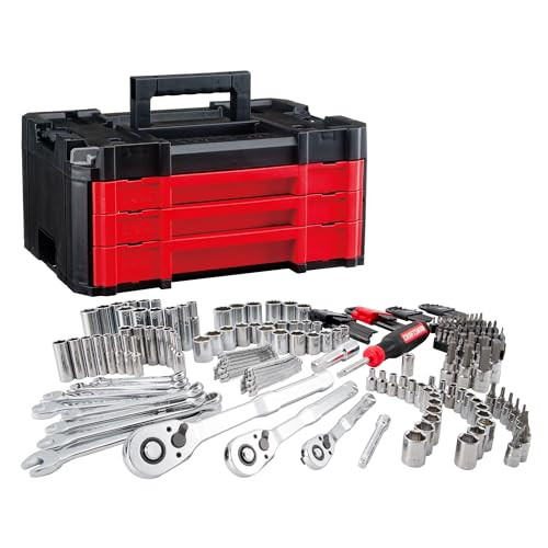 Craftsman VERSASTACK Mechanics Tool Set, 1/4 in, 3/8 in, and 1/2 in Drive, 230 Piece (CMMT45306) | Amazon (US)