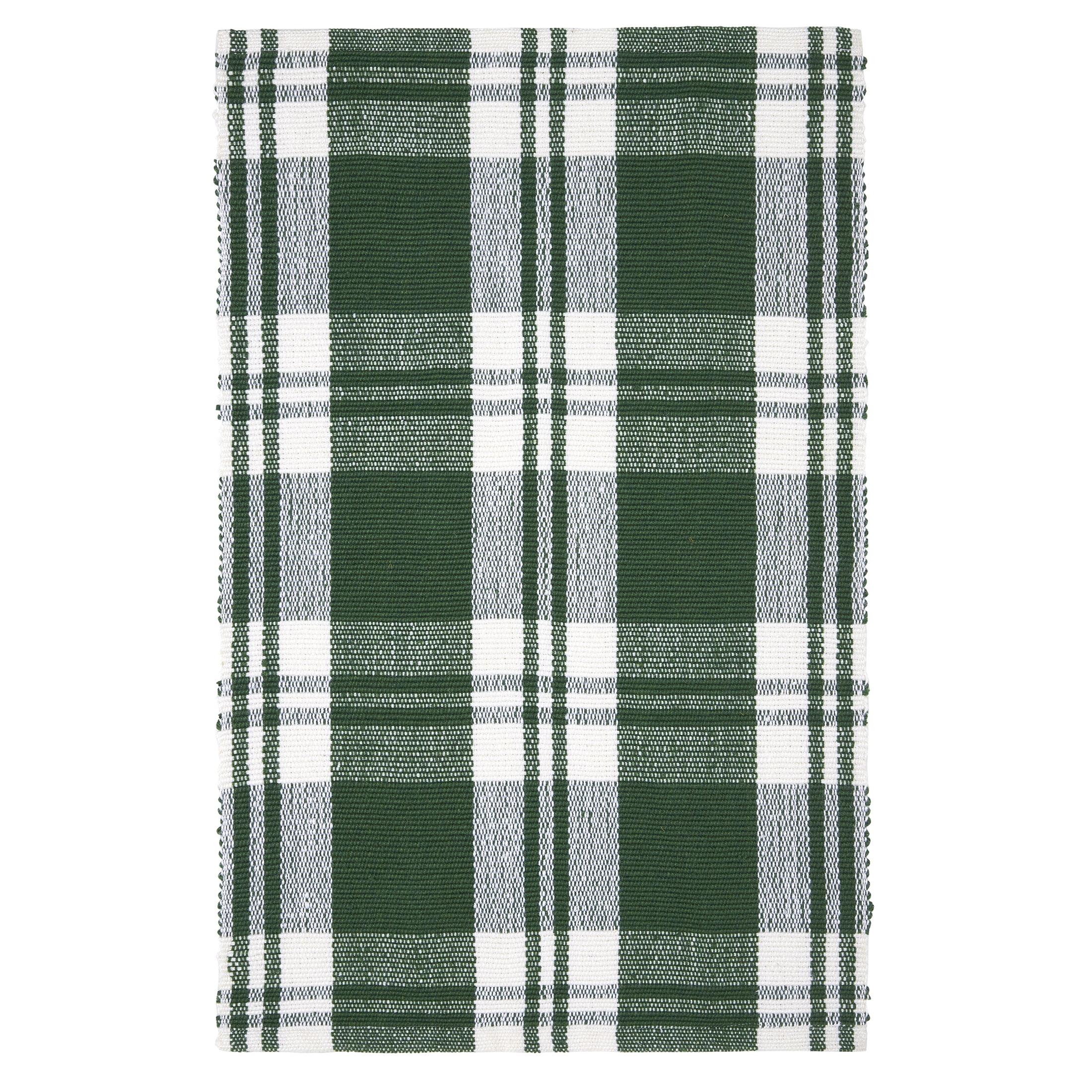 My Texas House Green/White Tartan Plaid Indoor/Outdoor Layering Rug, 24" x 38" | Walmart (US)