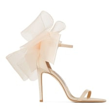 Blush Sandals with Asymmetric Grosgrain Mesh Fascinator Bows | Jimmy Choo (US)