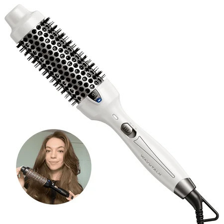 Wavytalk Thermal Brush, 1.5 inch Negative Ion Thermal Round Brush, Makes Hair Shinier & Smoother, White | Walmart (US)