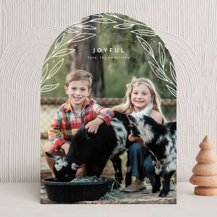 "Merrily Merry Arch" - Customizable Holiday Photo Cards in White by Kann Orasie. | Minted