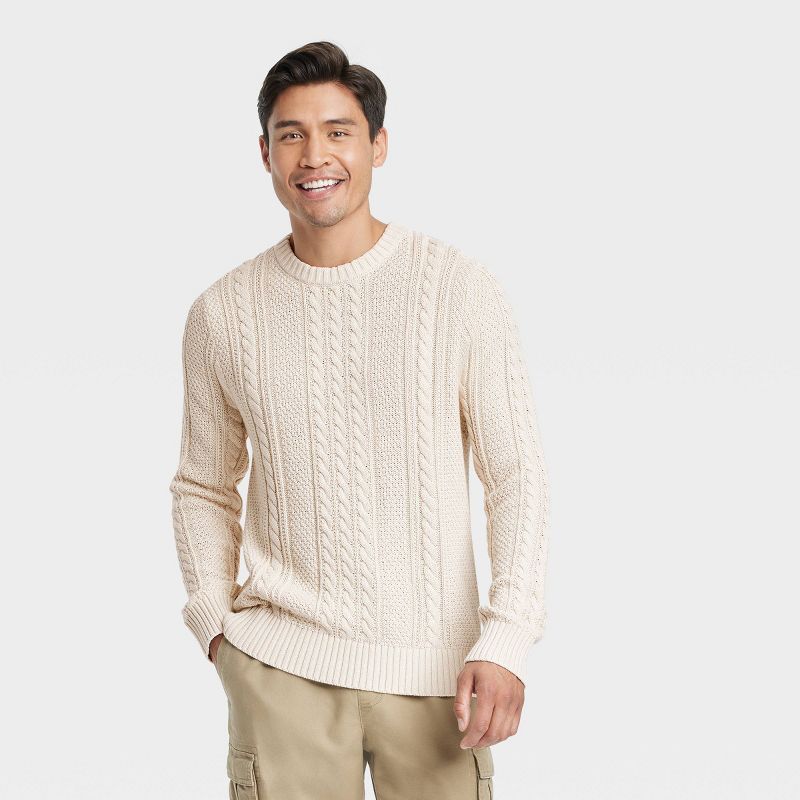 Men's Crew Neck Cable Knit Pullover - Goodfellow & Co™ | Target