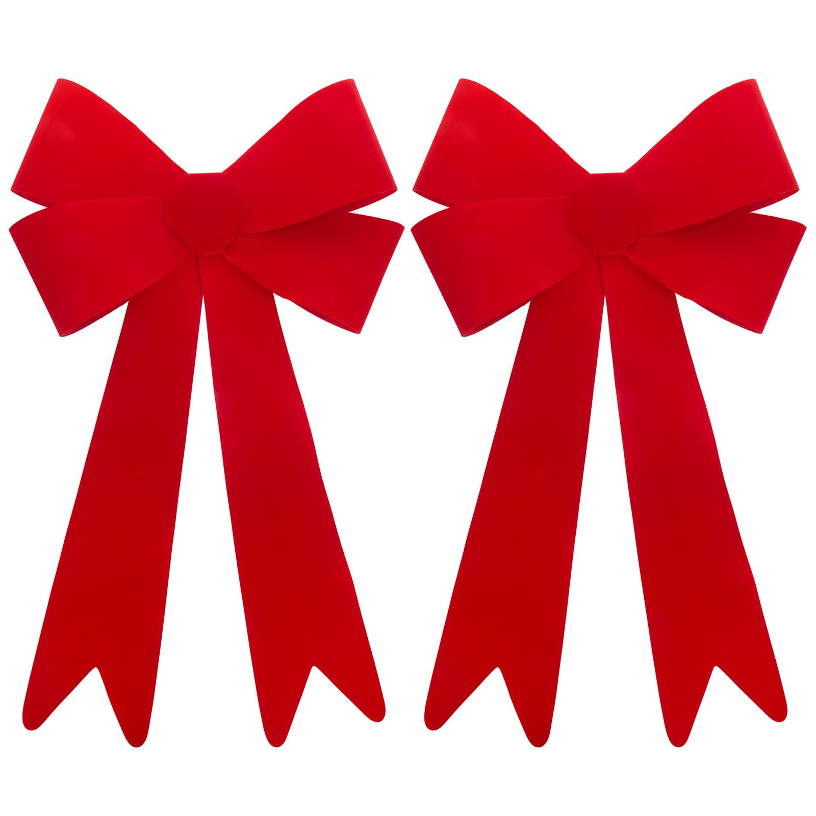 Crowye 2 Pcs Large Christmas Red Velvet Bow 18 x 32 Inches Jumbo PVC Decorative Plastic Bows Wate... | Amazon (US)