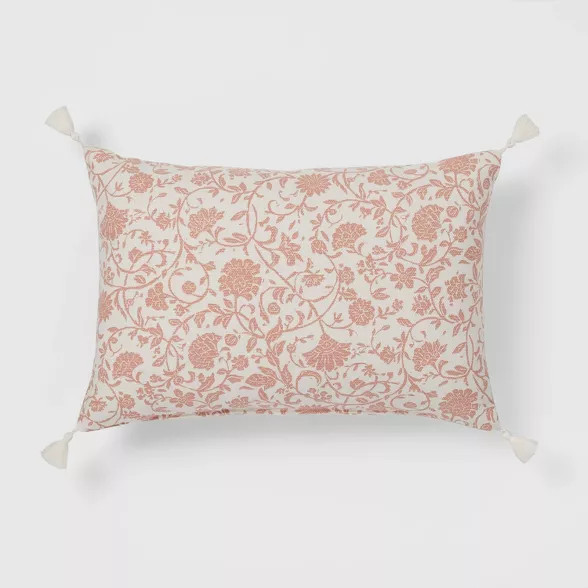 Floral Printed Reversible Lumbar Throw Pillow - Threshold™ | Target