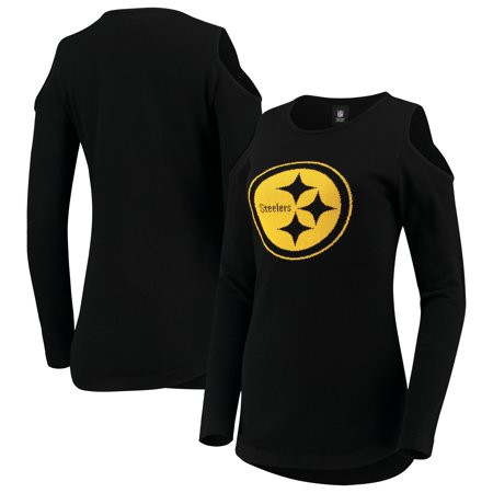 Pittsburgh Steelers Women's Cold Shoulder Pullover Sweater - Black | Walmart (US)