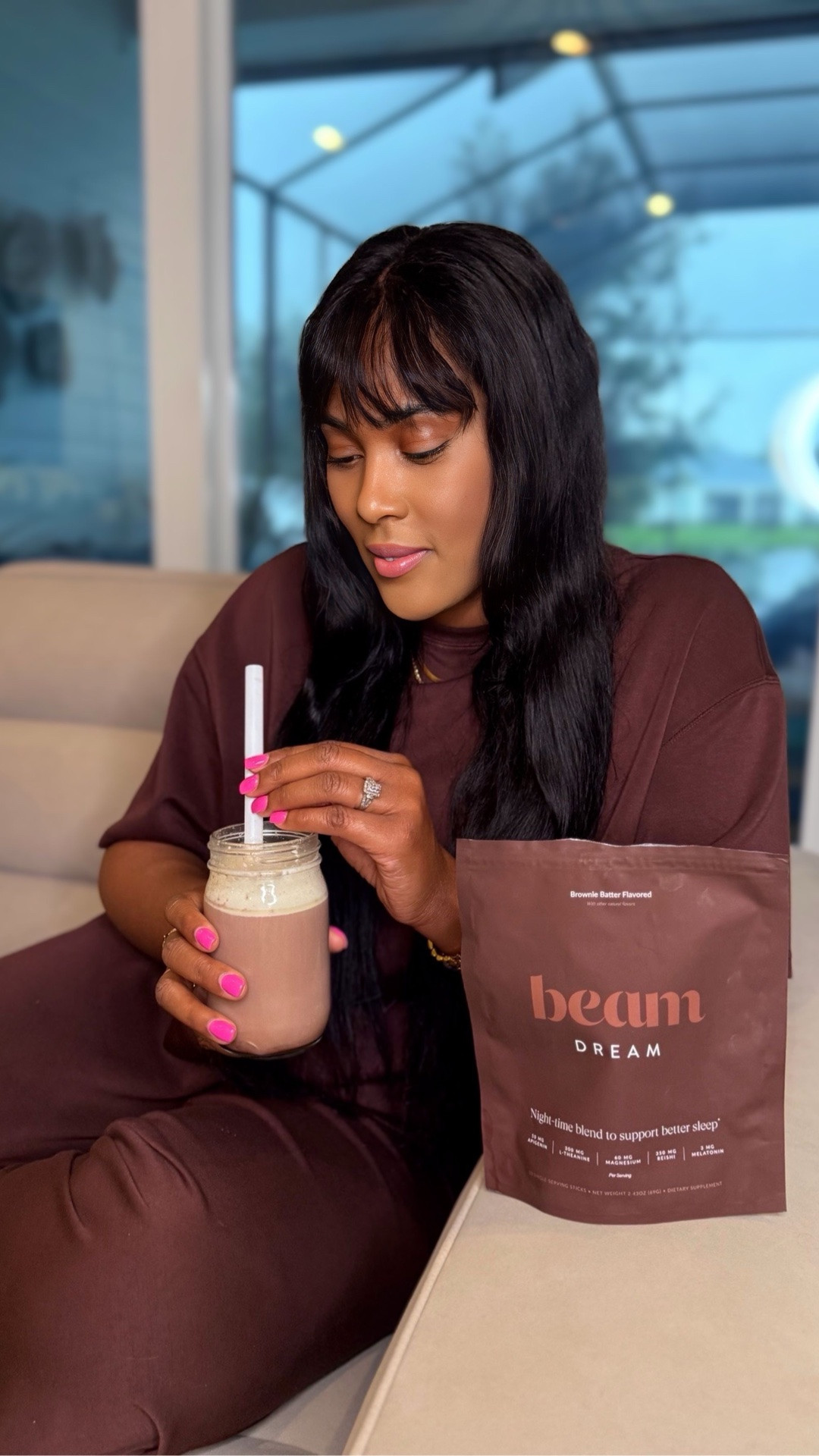 @Beam Dream supports, falling asleep, faster, and staying asleep longer so you can get a great nights rest. 🤎￼

#LTKselfcare