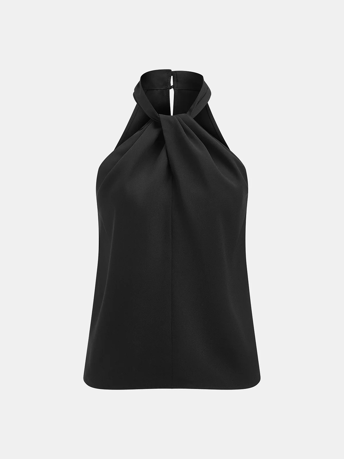 Twist-Front Halter Neck Top | Commense