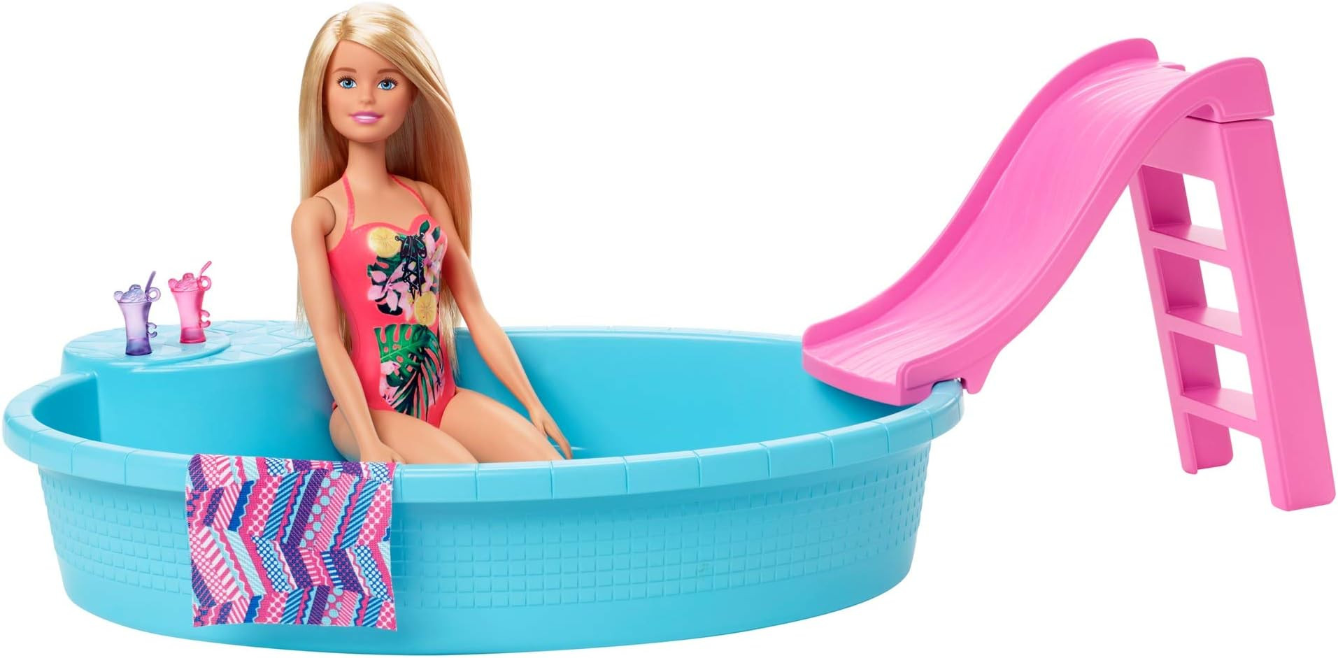 ​Barbie Doll, 11.5-Inch Blonde, and Pool Playset with Slide and Accessories, Gift for 3 to 7 Ye... | Amazon (US)