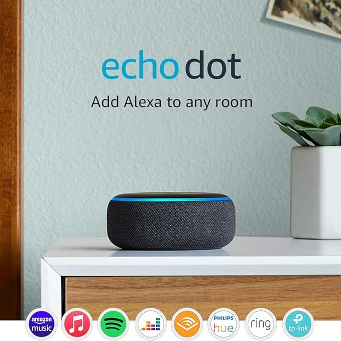 Echo Dot (3rd Gen) - Compact Bluetooth Speaker with Alexa - Charcoal Fabric | Amazon (UK)