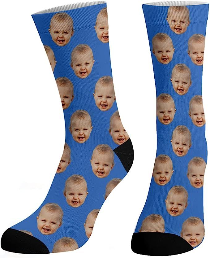 Dreamdecor Custom Funny Socks with Photo Novelty Face Crew Socks Personalized Funny Gifts for Men... | Amazon (US)