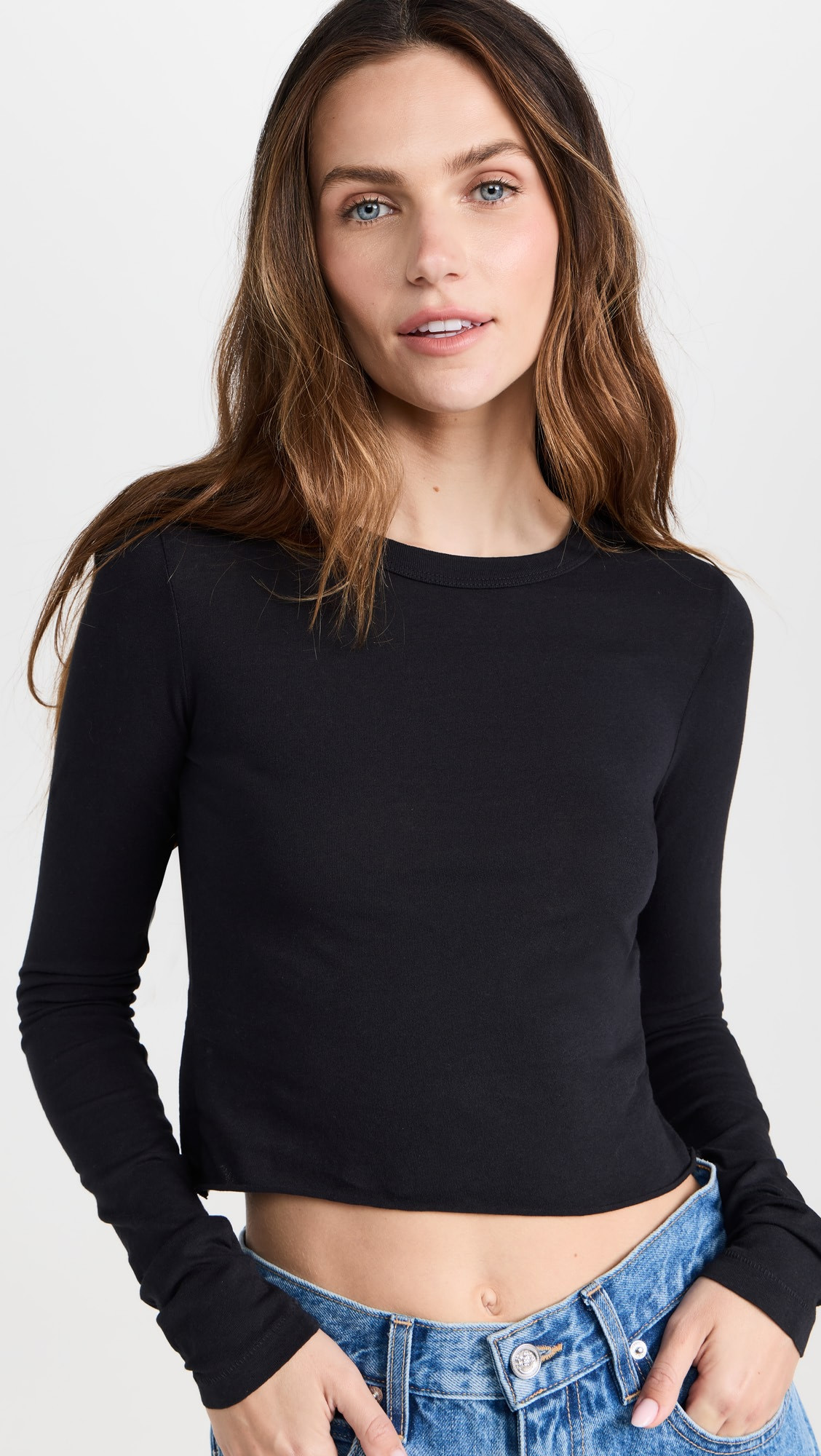 Long Sleeve Baby Tee Raven | Shopbop