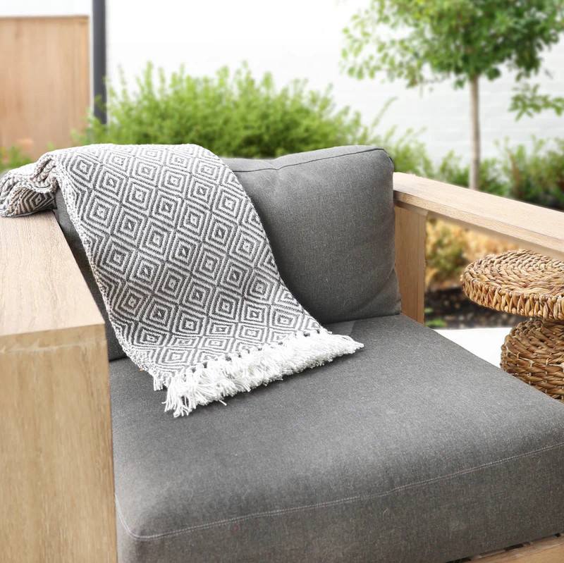 Hand-Woven Outdoor Throw Blanket | Modern Locke