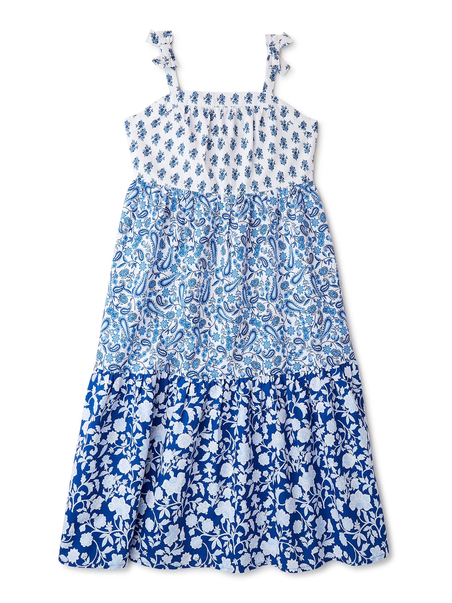 Wonder Nation Girls Tiered Dress Sizes 4-18 & Plus | Walmart (US)