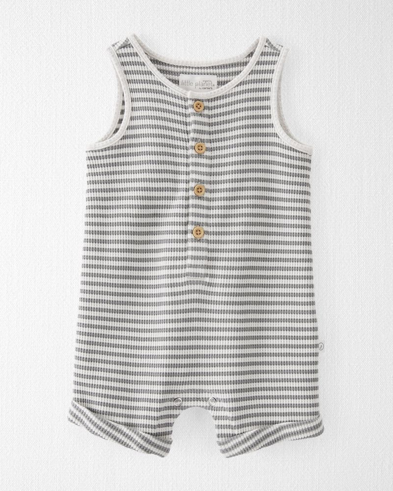 Baby Striped Recycled Waffle Knit Romper | Carter's