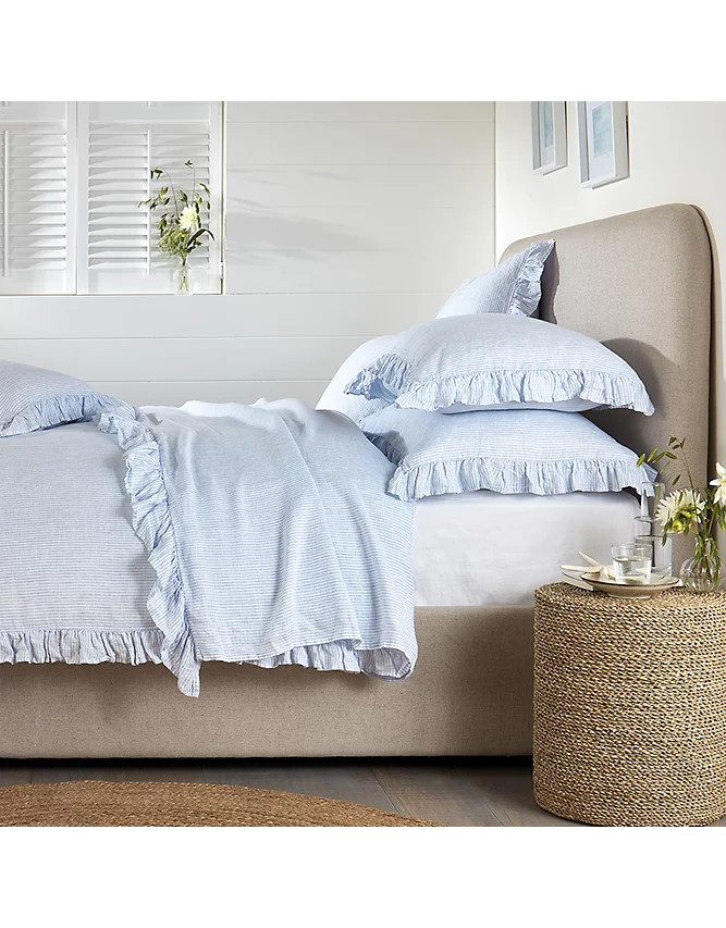 Kara Hemp Fine Stripe Duvet Cover | The White Company (UK)