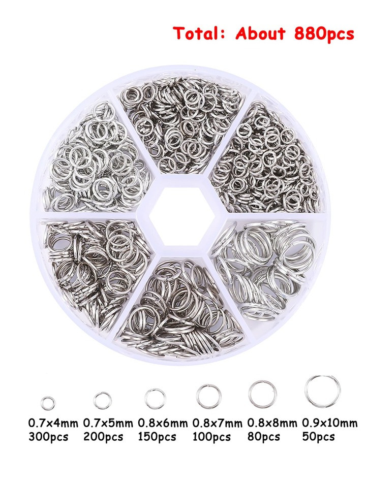 880pcsbox Of Open Rings Single Ring Open Connecting Rings DIY Hand-Made Jewelry Accessories O-Rin... | SHEIN