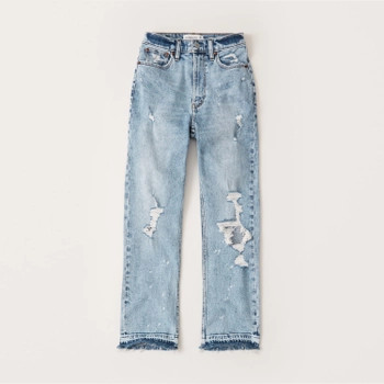 Ultra High Rise Ankle Straight Jeans | Abercrombie & Fitch (US)