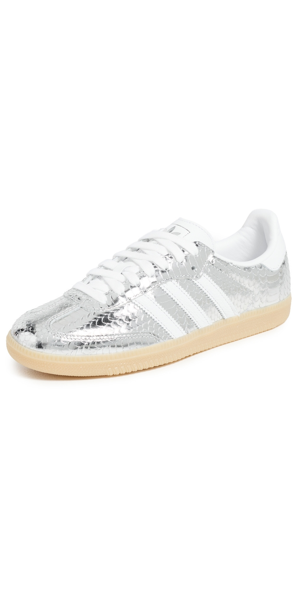 adidas Samba OG Sneakers Silver Met/Ftwr White/Gum 3 8.5 | Shopbop