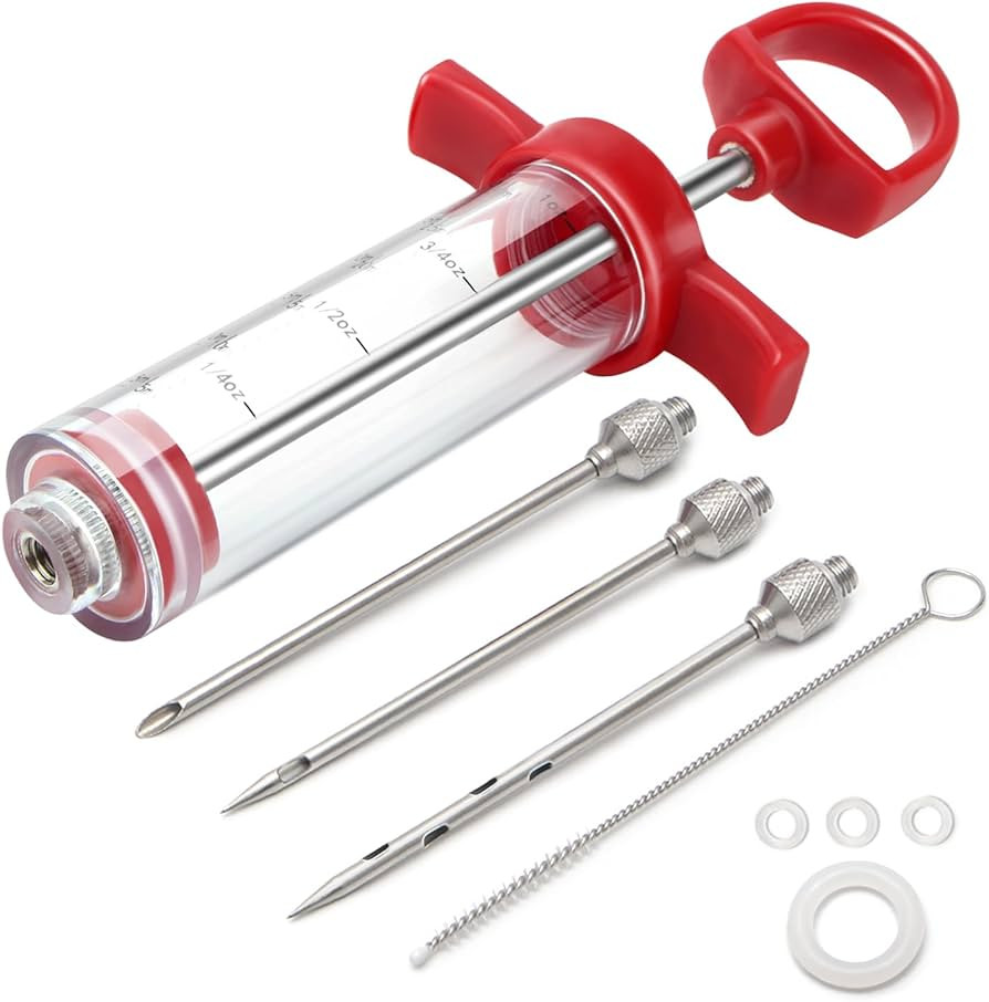 Meat Injector, TGE-V 1-oz Plastic BBQ Marinade Injector Kit, Turkey Injector Syringe (3 Stainless... | Amazon (US)