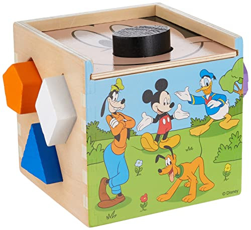 Melissa & Doug Disney Mickey Mouse & Friends Wooden Shape Sorting Cube | Amazon (US)