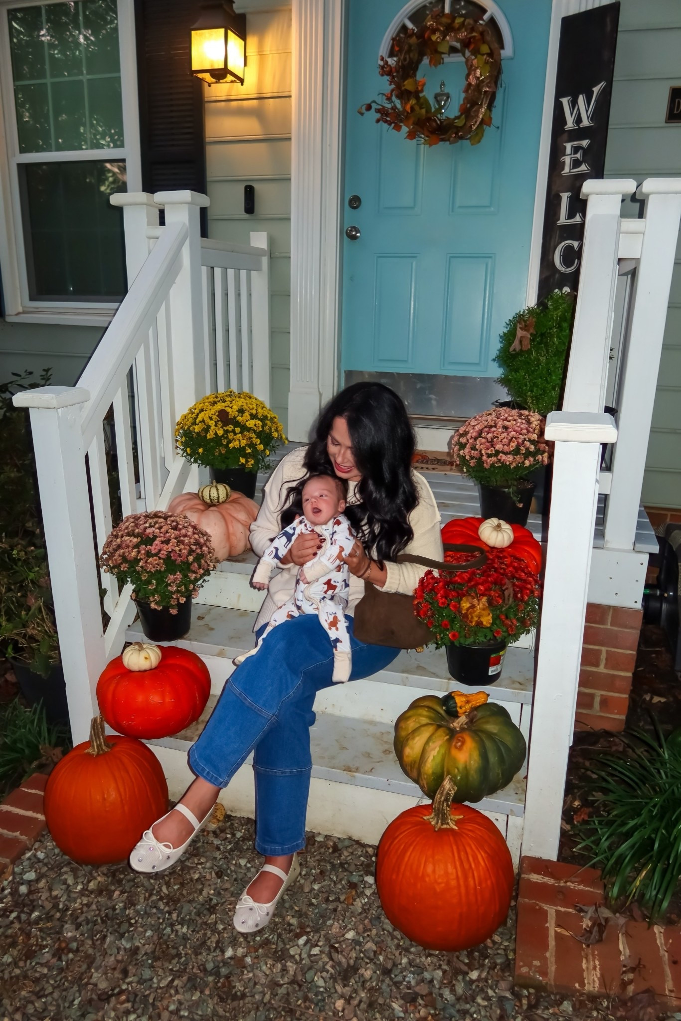 $15 Amazon high waisted pencil jeans, under $40 Amazon oversized tan sweater (small, 5+ colors), under $20 Amazon tan ballet flats (tts), baby body Caden lane 0-3 month puppy sleeper #founditonamazon


#LTKKids #LTKSaleAlert #LTKBaby